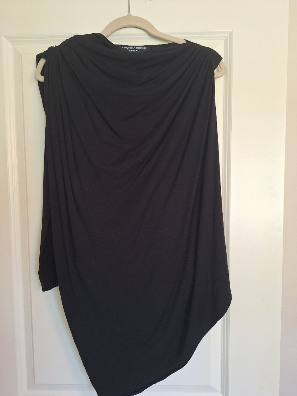 BleauSalt Christian Siriano black asymmetrical top Sz M